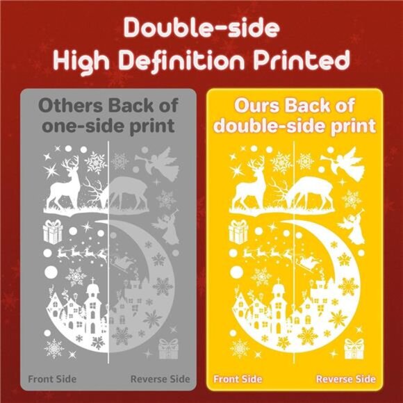 277 Pcs Christmas Window Stickers - Double Sided Moon & House Decals for Home - Picture 3 of 8
